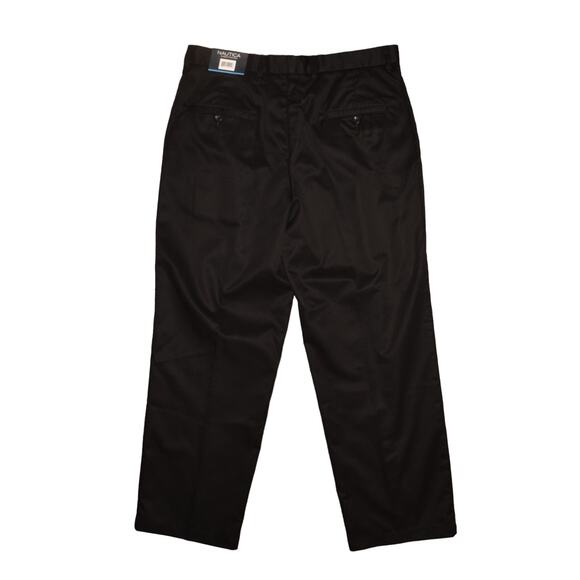 NAUTICA‎ NEW $75 Black Pleated Front Classic Fit No Iron Dress Pant Men's 36 - Picture 2 of 4